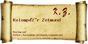 Kolompár Zotmund névjegykártya